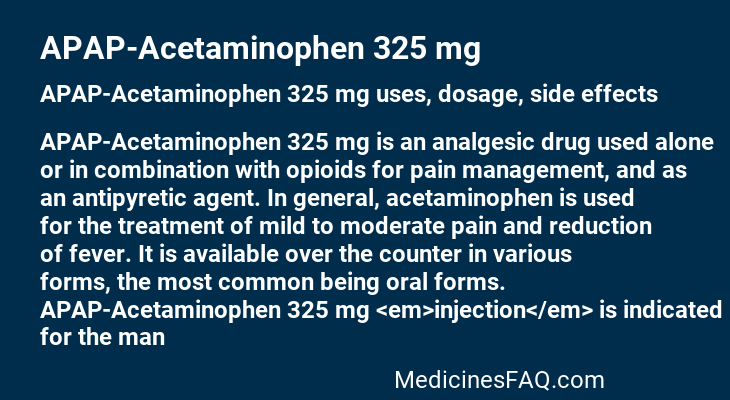APAP-Acetaminophen 325 mg